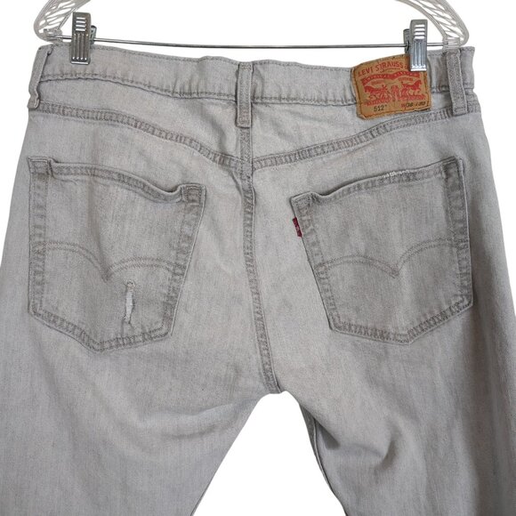 Vintage Levis 512 light Gray Denim Jeans W36 L30 Distressed Ripped Knees - Picture 4 of 16